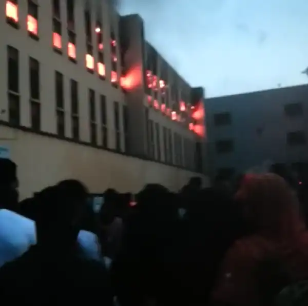 Happening now: Fire outbreak at YabaTech (Video)